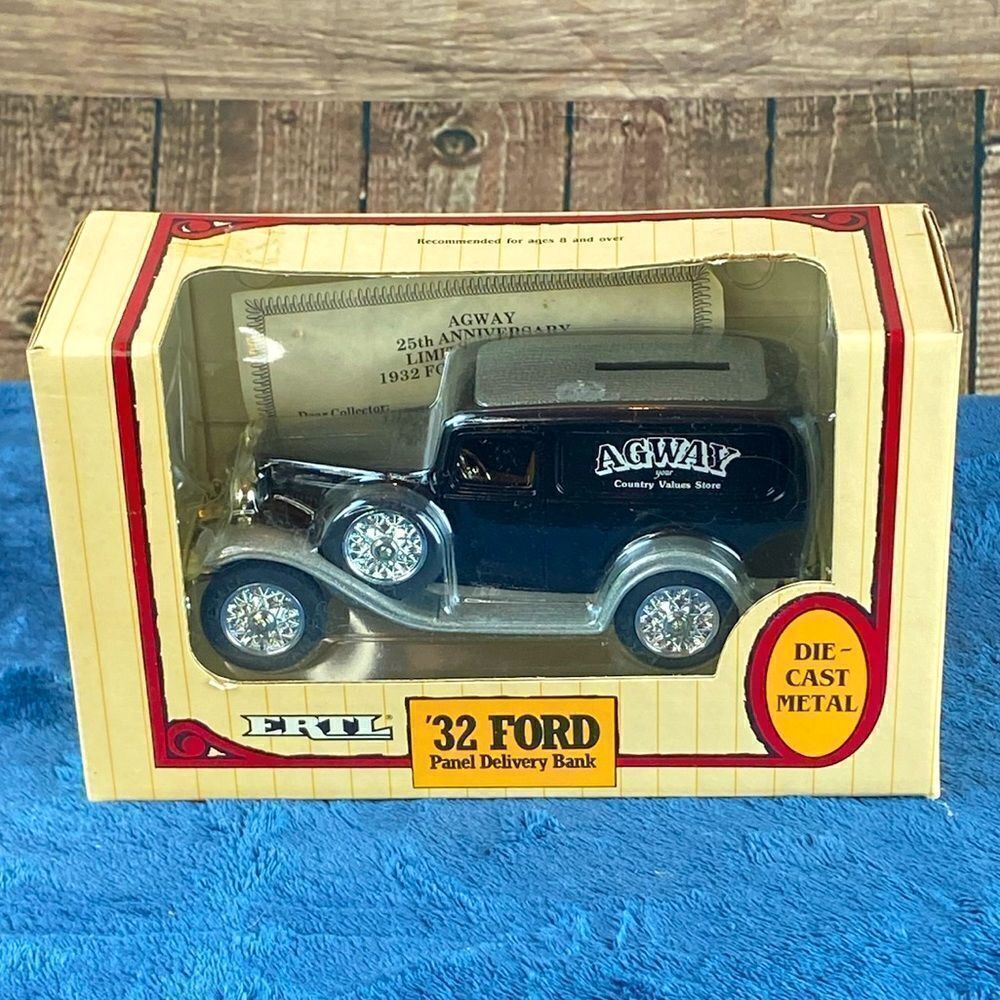 COPY - Diecast ‘32 Ford panel delivery truck coin bank NIOB by Agway